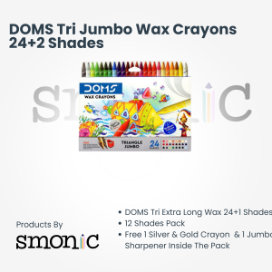 Doms Tri Jumbo Wax Crayons 24+2 Shades