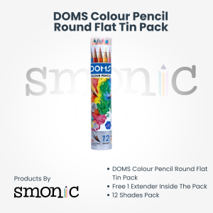 Doms Colour Pencil  Round Flat Tin Pack