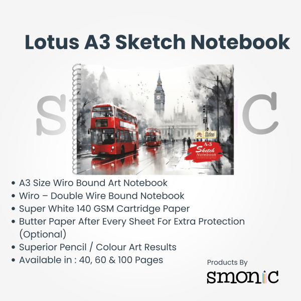 Lotus A3 Sketch Notebook – Smonic Stationary Online
