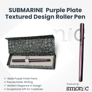 Submarine Purple Plate Textured Design Roller Pen
