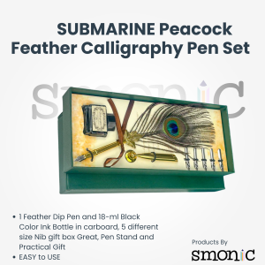 Submarine Peacock Feather Calligraphy Pen Set