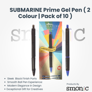 Submarine Prime Gel Pen ( 2 Colour | Pack Of 10 )