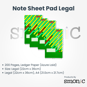 Note Sheet Pad Legal