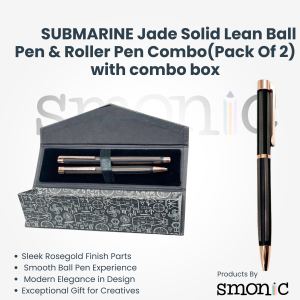 Submarine Jade Solid Lean Ball Pen & Roller Pen Combo(Pack Of 2) With Combo Box
