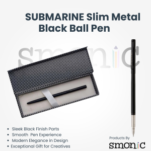 Submarine Slim Metal Black Ball Pen