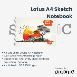 Lotus A4 Sketch Notebook