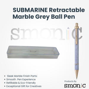Submarine Retractable Marble Grey Ball Pen