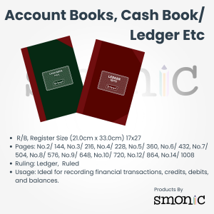 Account Books, Cash Book/ Ledger Etc