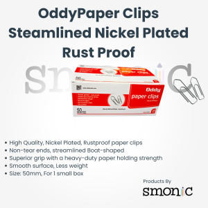 Oddypaper Clips Steamlined Nickel Plated Rust Proof