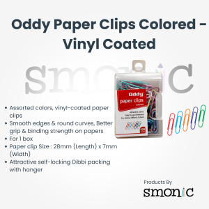 Oddy Paper Clips Colored -Vinyl Coated