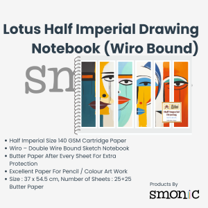 Lotus Half Imperial Drawing Notebook (Wiro Bound)