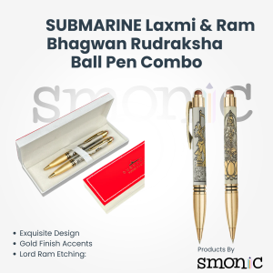 Submarine Laxmi & Ram Bhagwan Rudraksha  Ball Pen Combo