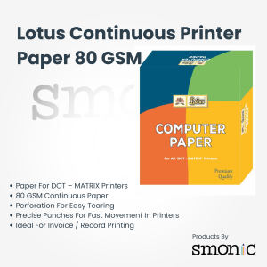Lotus Continuous Printer Paper 80 Gsm