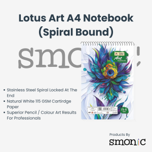 Lotus Art A4 Notebook (Spiral Bound)