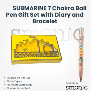 Submarine 7 Chakra Ball Pen Gift Set With Diary And Bracelet