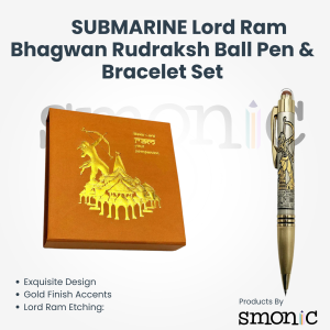 Submarine Lord Ram Bhagwan Rudraksh Ball Pen & Bracelet Set