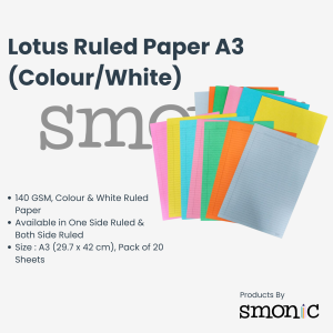 Lotus Ruled Paper A3 (Colour/White)
