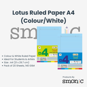 Lotus Ruled Paper A4 (Colour/White)