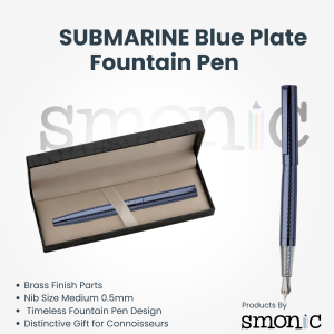 Submarine Blue Plate Fountain Pen