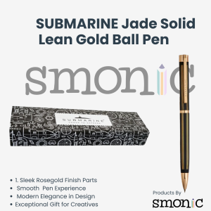 Submarine Jade Solid Lean Gold Ball Pen
