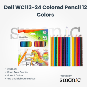 Deli Wc113-24 Colored Pencil 12 Colors