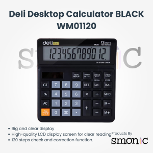 Deli Desktop Calculator Black Wm01120
