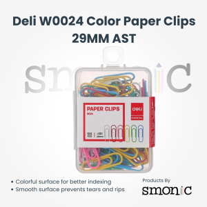 Deli W0024 Color Paper Clips 29Mm Ast