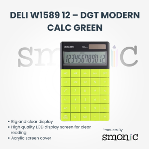 Deli W1589 12 ? Dgt Modern Calc Green