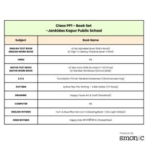 PP1 | Book Set 2026 | Jankidas Kapur Public School